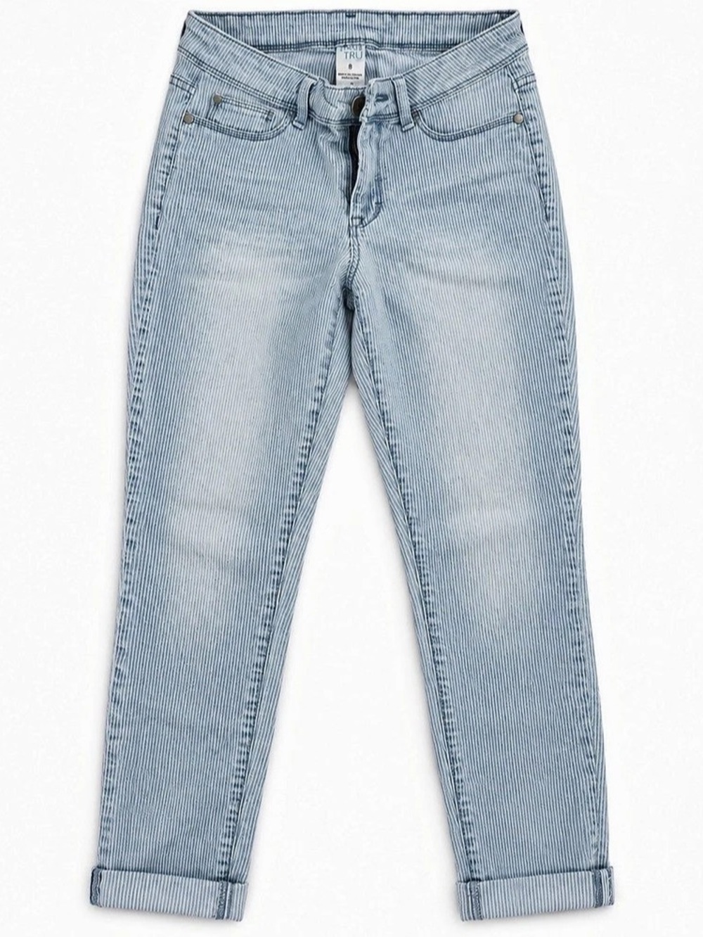 Time and Tru straight leg jeans Striped in Blue Size 8